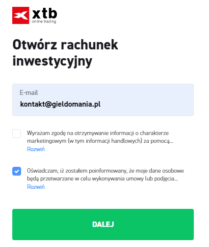 Podajemy adres email oraz akceptujemy regulamin