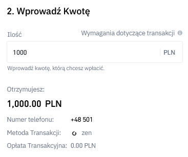 Wprowadź kwotę