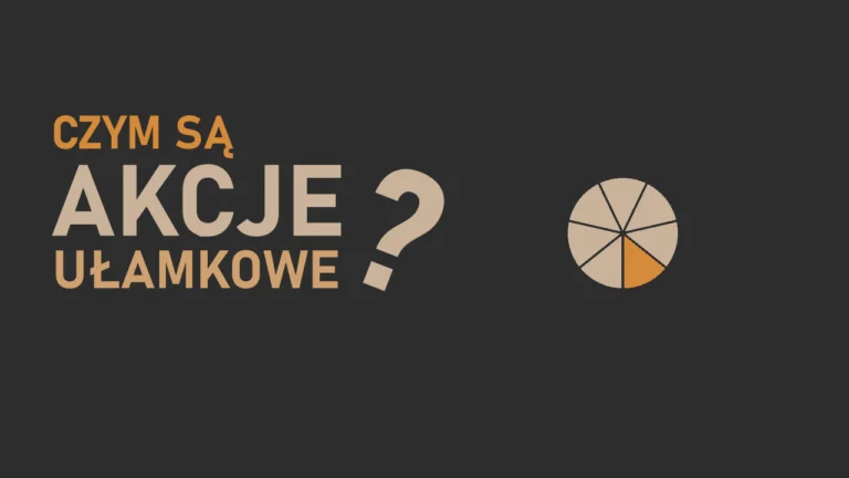 Pytanie „Czym są akcje ułamkowe?" ze schematem koła podzielonego na części