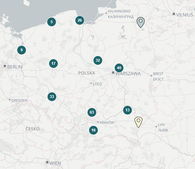 Mapa bitomatów w Polsce