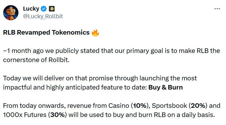 RollBit Coin tokenomics