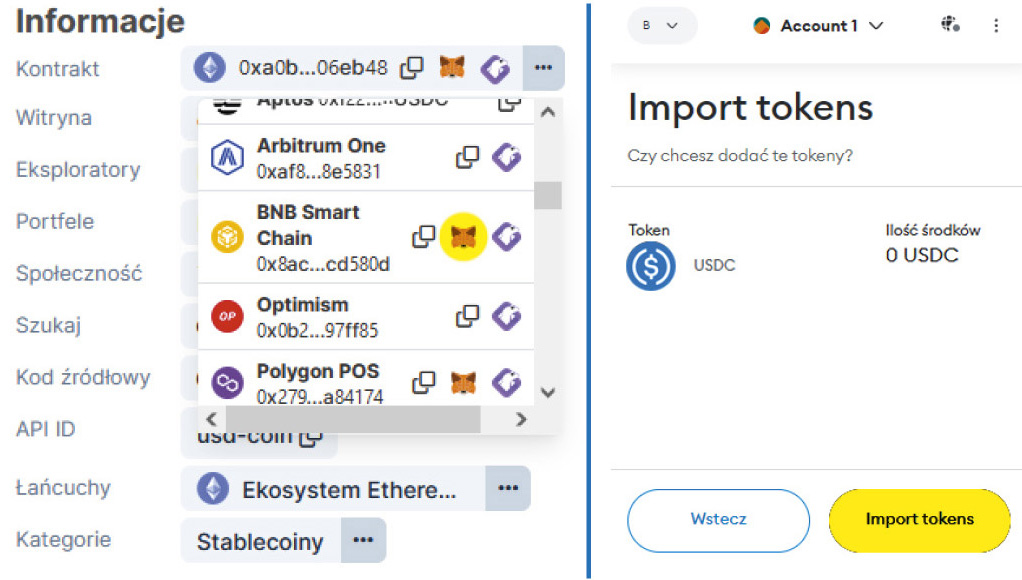 Ręczne dodanie tokenu BEP-20 do MetaMaska