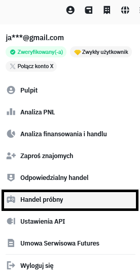 Odnośnik do handlu próbnego