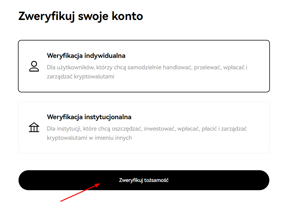 Kliknij zweryfikuj tożsamość