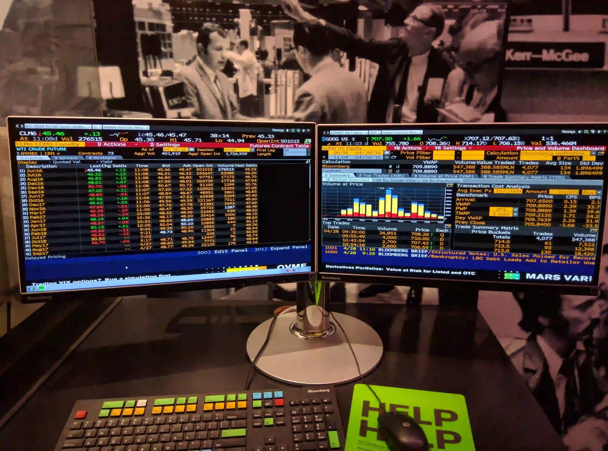 Terminal Bloomberga wykorzystywany w trading roomach.