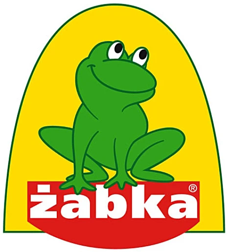 Logo Żabki – zielona żaba na żółtym tle