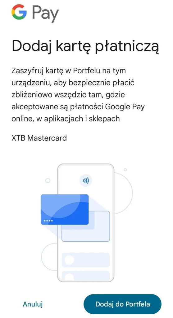 Google Pay – dodawanie karty płatniczej do portfela na telefonie