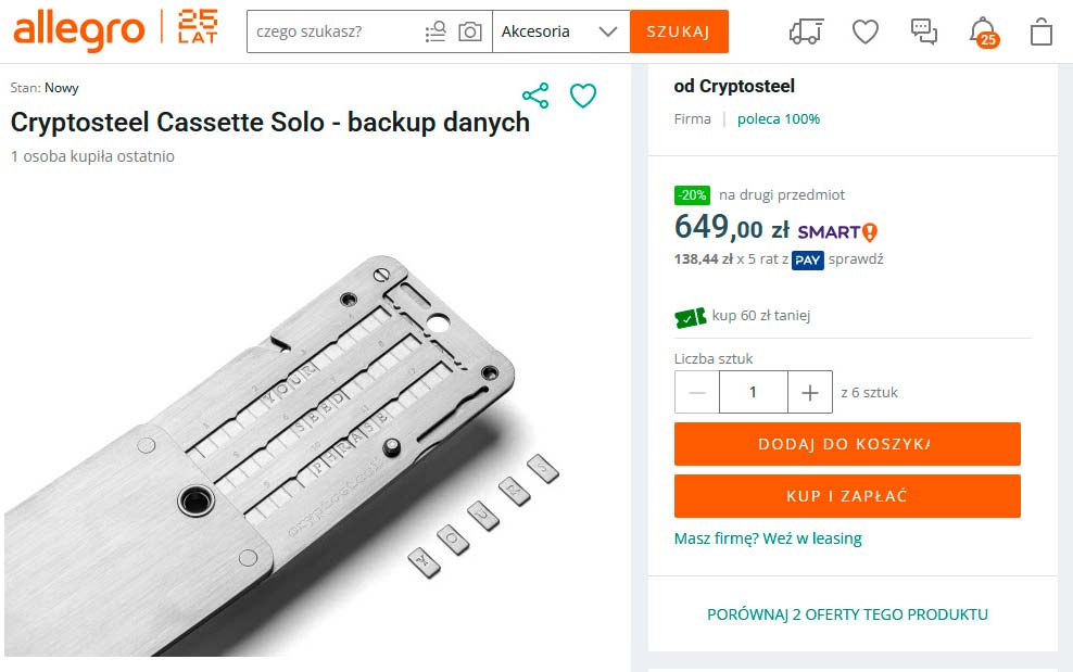 Jak kupić metalowy portfel krypto