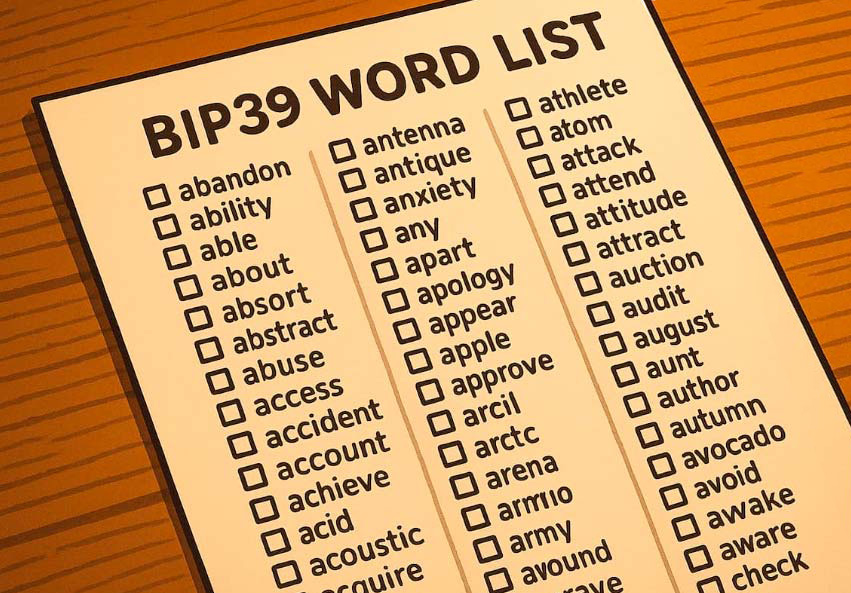 Papierowy portfel BIP-39