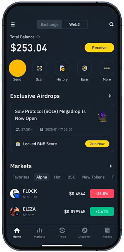 Portfel BNB - Binance Web Wallet