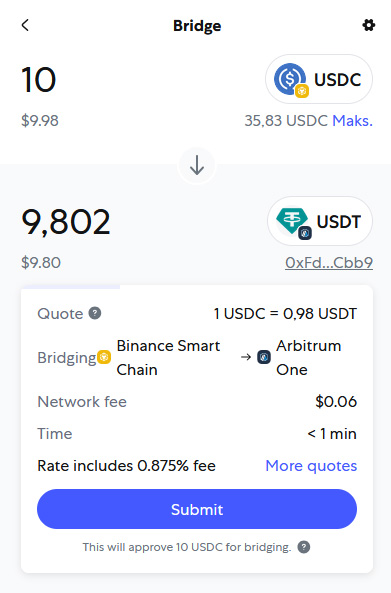 Bridge w portfelach krypto koszt