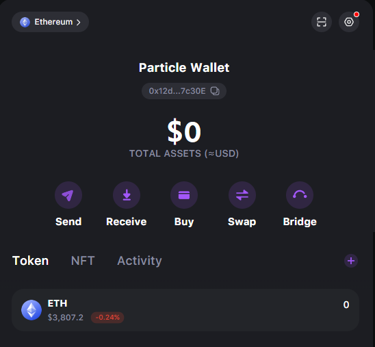 Portfel krypto do wszystkich sieci - Particle Wallet