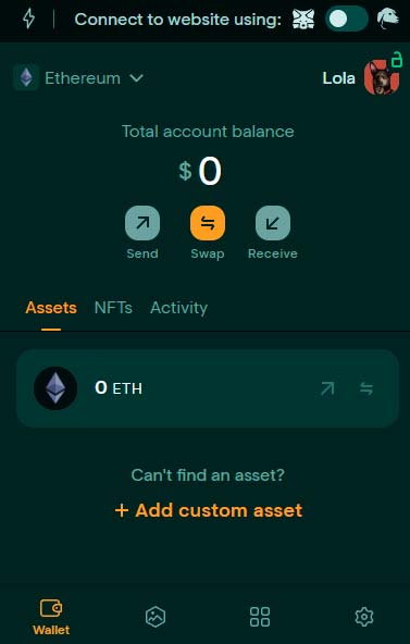 Portfele przeglądarkowe - Taho