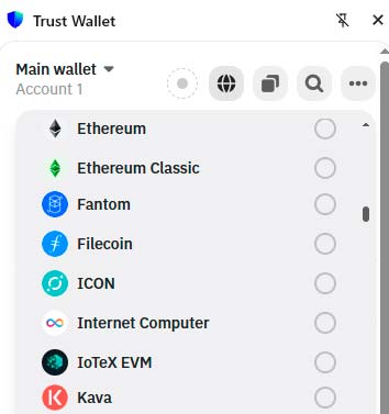 Swap krypto w Trust Wallet