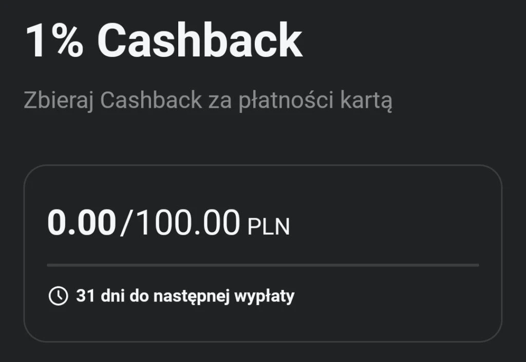 Panel cashback 1% w eWallet XTB - 0.00/100.00 PLN
