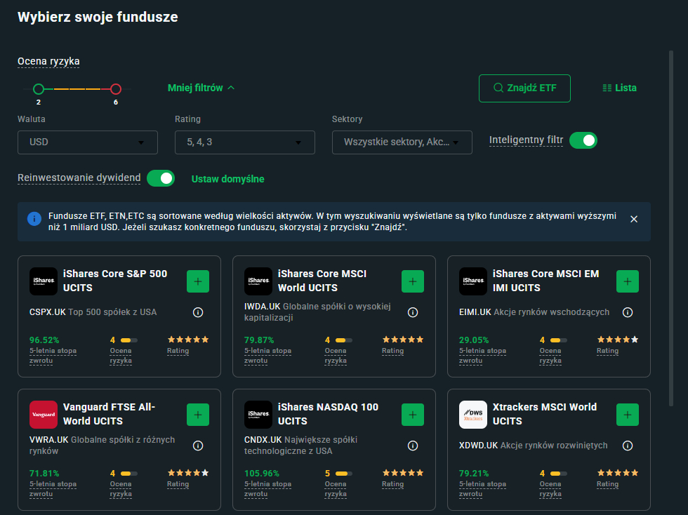 Możesz skorzystać z wyszukiwarki i filtrów