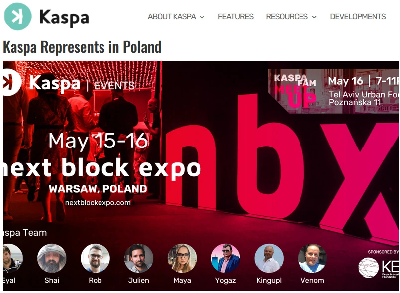 Zespół Kaspa na konferencji Next Block Expo w Warszawie, maj 2024
