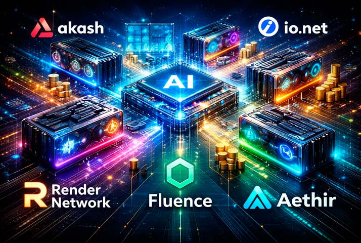 Porównanie Render Network z konkurentami: Akash, io.net, Fluence i Aethir w sieci AI