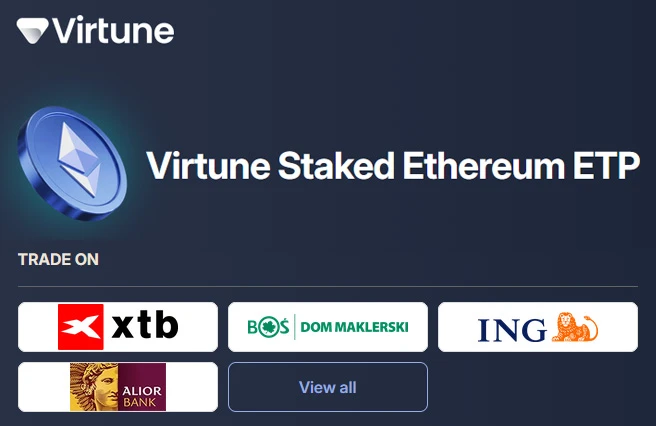 Virtune Staked Ethereum ETP dostępność