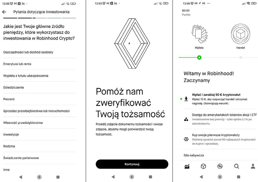 Robinhood: instalacja i KYC