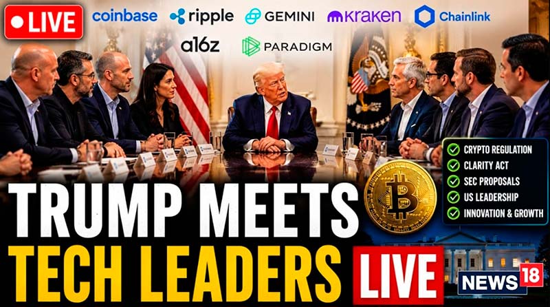 Spotkanie Trumpa z liderami branży kryptowalut przy okrągłym stole