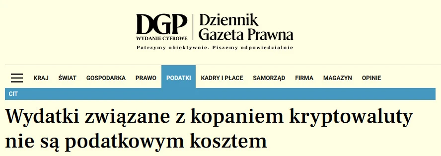 Kopanie krypto podatek