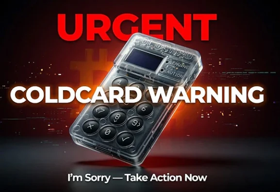 Portfel sprzętowy krypto Coldcard uwaga