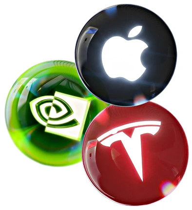 Syntetyczne akcje krypto: Nvidia, Apple i Tesla