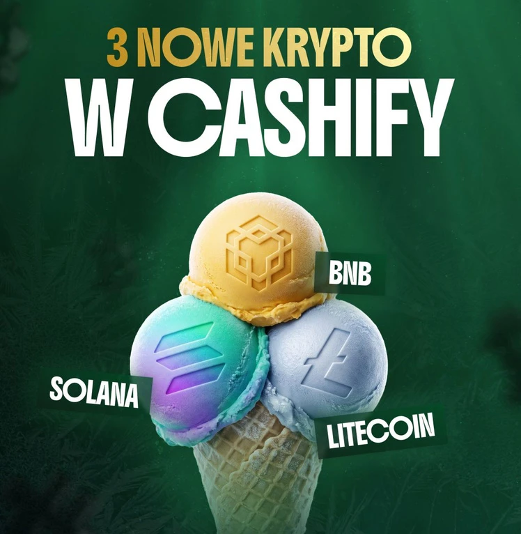 Cashify kantor Bitcoin SOLANA BNB LTC